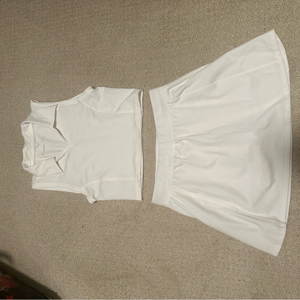 Aritzia White Top and Skirt Set
